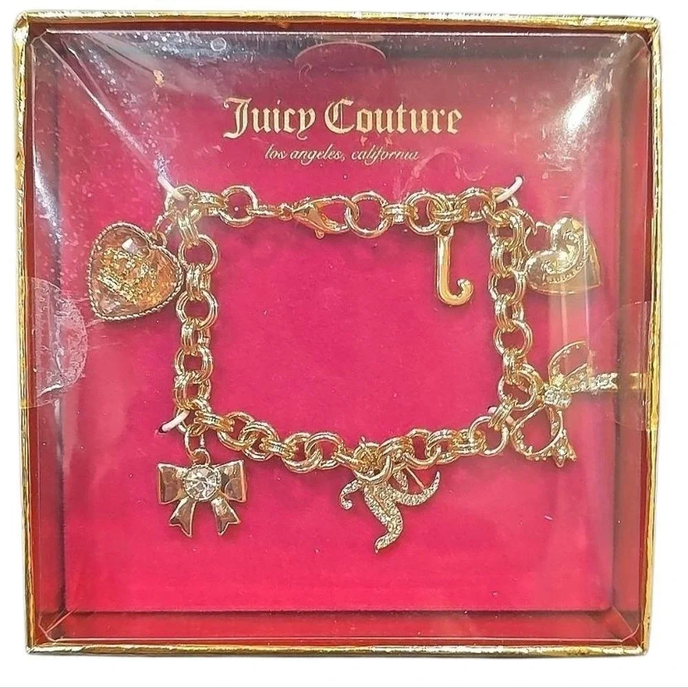Juicy Couture‎ JC, Bow, & Heart Charm Bracelet